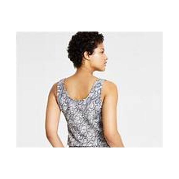 Bar III Snakeskin Print Textured Tank Top – Size M - Picture 7 of 8